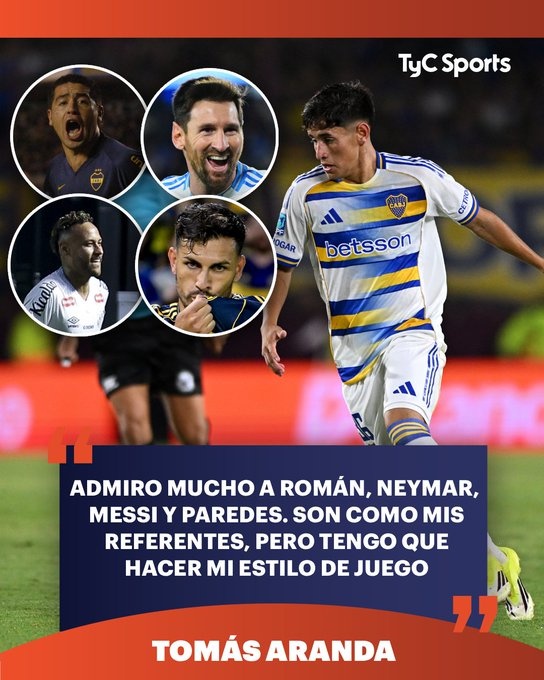 华体会官方入口-博卡小将谈榜样：我非常崇拜里克尔梅、内马尔、梅西和帕雷德斯